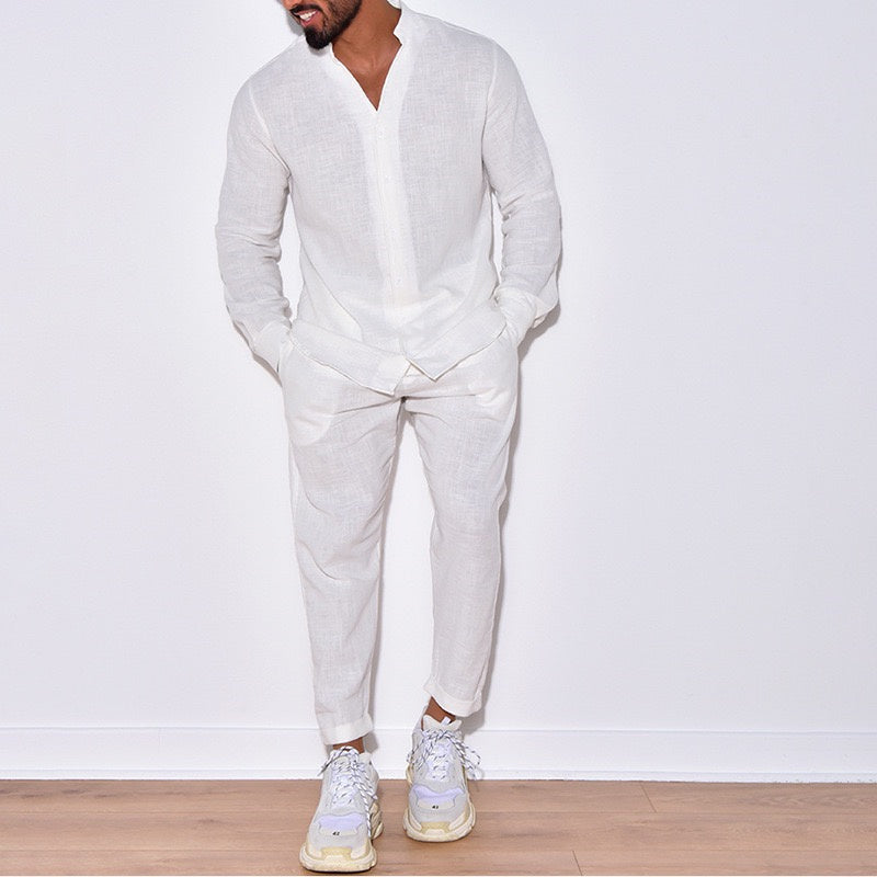 camicie a maniche lunghe traspiranti da uomo e pantaloni casual