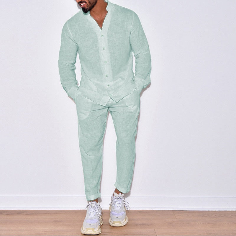 camicie a maniche lunghe traspiranti da uomo e pantaloni casual