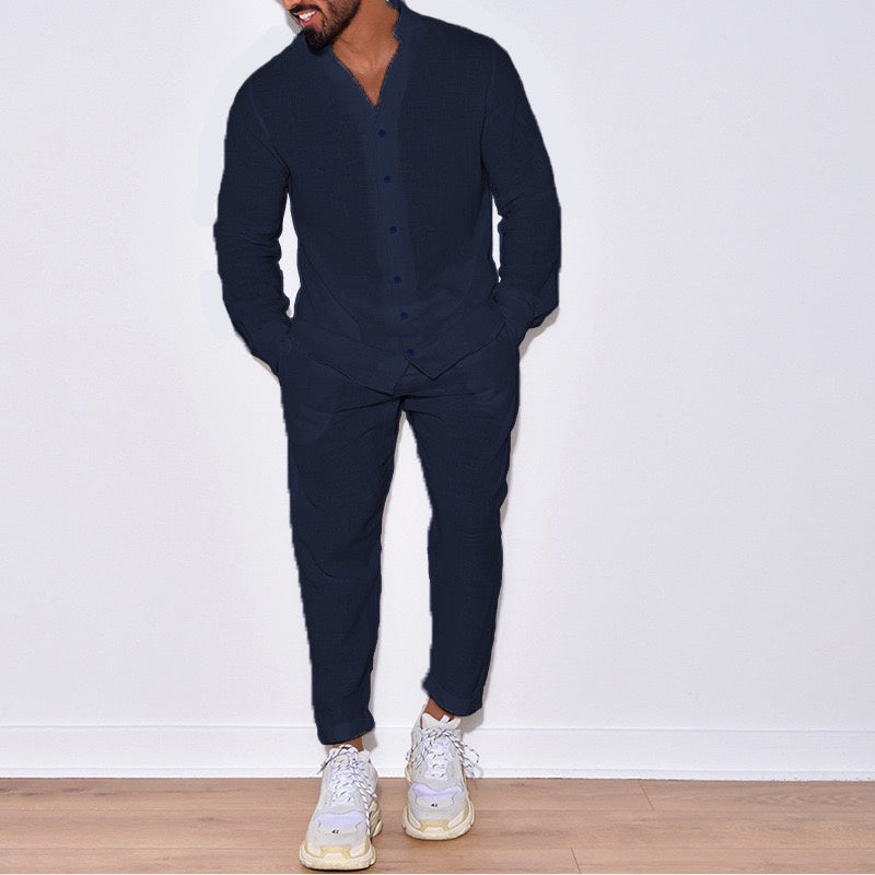 camicie a maniche lunghe traspiranti da uomo e pantaloni casual