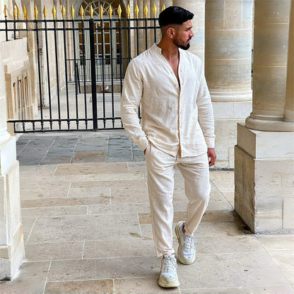 camicie a maniche lunghe traspiranti da uomo e pantaloni casual