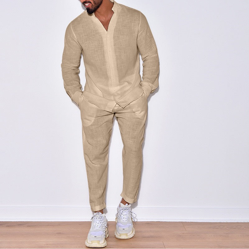 camicie a maniche lunghe traspiranti da uomo e pantaloni casual